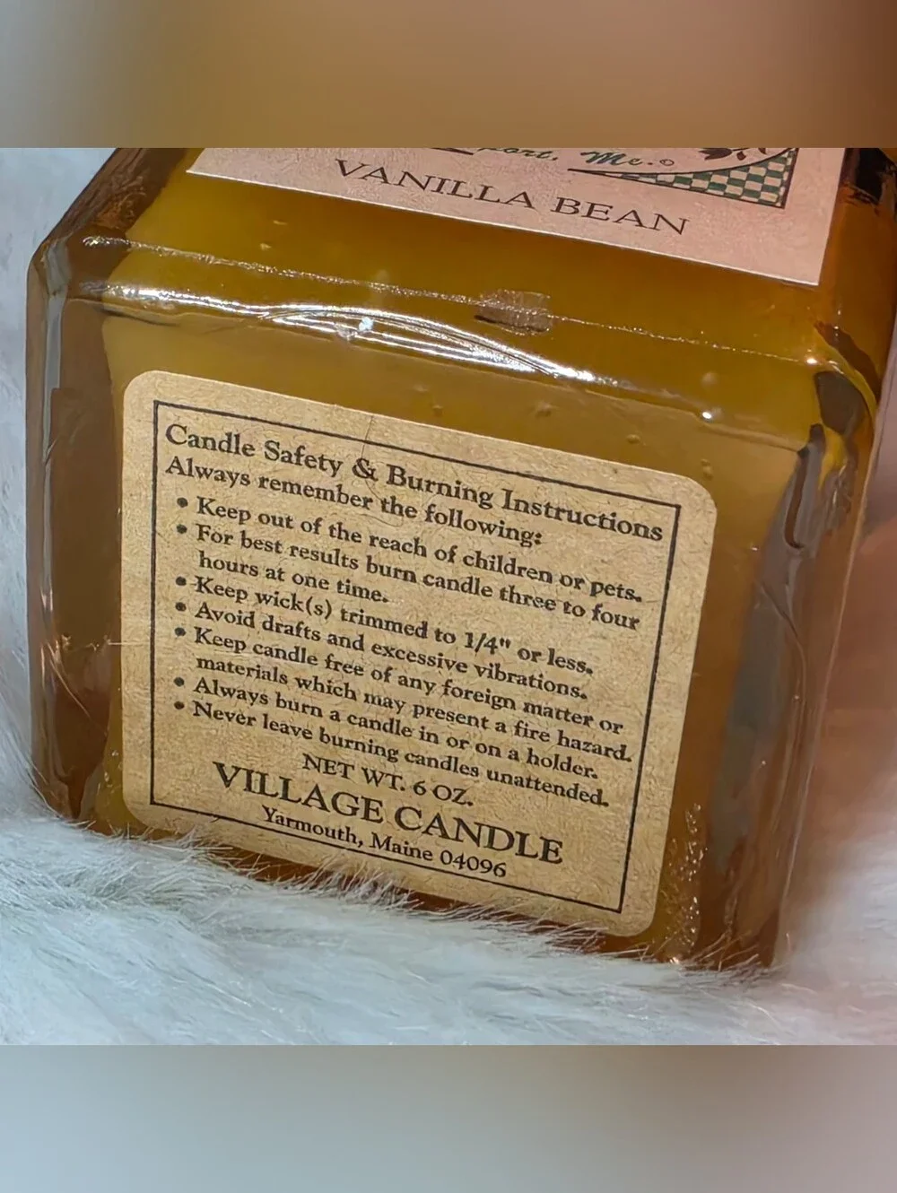 EUC Vintage L.L. Bean Vanilla Bean Scented Glass Candle - Handmade in Maine
